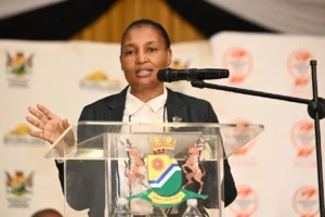 Minister of Human Settlements Thembi Simelane.